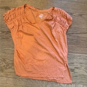 Pilcro Orange Gathered Sleeve Blouse